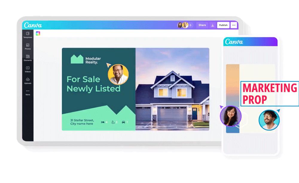 Canva برای طراحی المان‌های وب